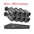 Miniatyrbild 2 av 2: SANNCE 8CH DVR CCTV-system, 5MP upplösning, rörelsedetektering,1080P 8PCS DVR Kit-a, 4T