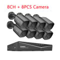 Miniatyrbild 2 av 2: SANNCE 8CH DVR CCTV-system, 5MP upplösning, rörelsedetektering,2T, 5MP 8PCS DVR Kit
