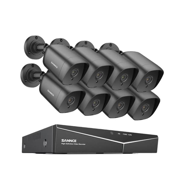 SANNCE 8CH DVR CCTV-system, 5MP upplösning, rörelsedetektering,2T, 5MP 8PCS DVR Kit