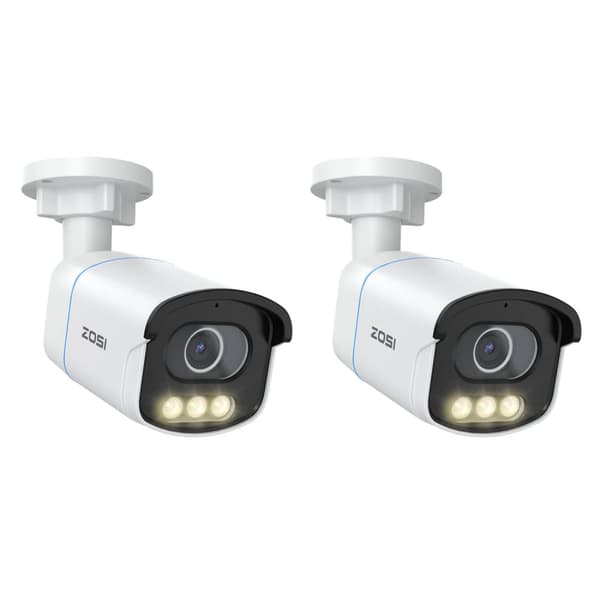 5MP PoE Sikkerheds IP Kamera, Ægte Farve Natvision, AI Detektion,C186 Strøm over Ethernet (2 Pakke)