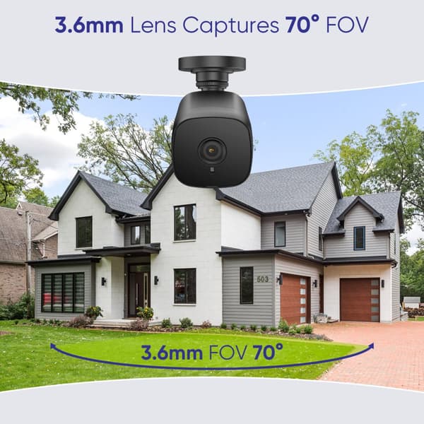 SANNCE Smart Home Sikkerhedssystem, 8CH DVR, 5MP Nattesyn Kameraer,Ingen