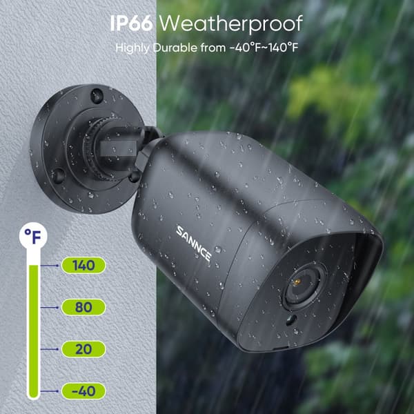 SANNCE Smart Home Sikkerhedssystem, 8CH DVR, 5MP Nattesyn Kameraer,Ingen