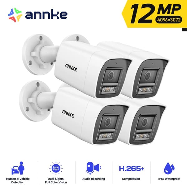 IP-kamera, 12MP Ultra HD, Smart Rörelsedetektering,I91DD