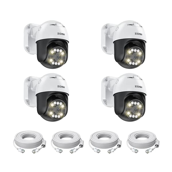 ZOSI IP-säkerhetskamera, 8MP högupplösning, AI-fordonigenkänning,4PK 8MP Kameror