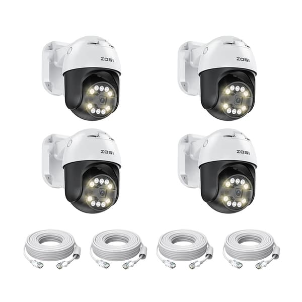 ZOSI IP-säkerhetskamera, 8MP högupplösning, AI-fordonigenkänning,4PK 8MP Kameror