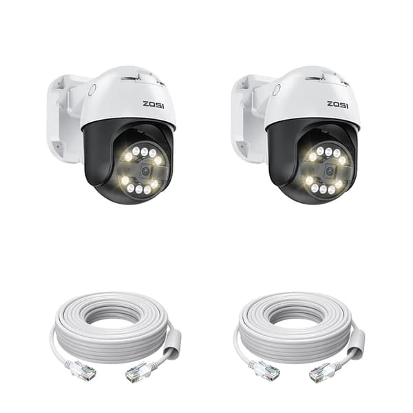 ZOSI IP-säkerhetskamera, 8MP högupplösning, AI-fordonigenkänning,2PK 8MP Kameror