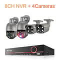 Miniatyrbillede 2 af 2: Sikkerhedskamerasystem, Natvision, Menneskedetektion, , 1T, 8CH NVR 4Cameras