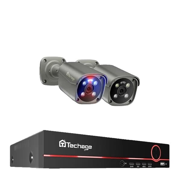 Sikkerhedskamera system, 4K HD opløsning, To-vejs lyd, 3T (udendørs sport), 8CH 2 stk 8MP kamera