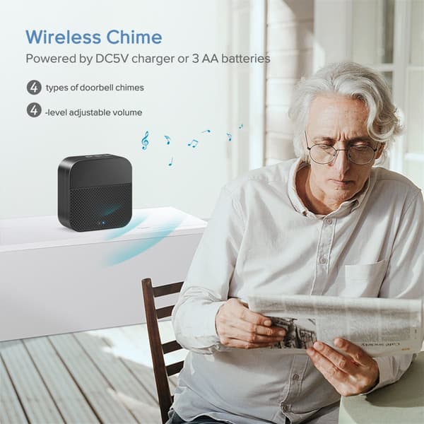 Smart dörrklocka, WiFi-anslutning, 1080P upplösning