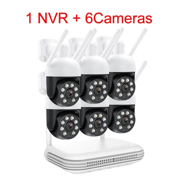 Trådløst kamera system, Humanoid Auto Tracking, To-vejs lyd, , None, 8CH NVR 6 Cameras