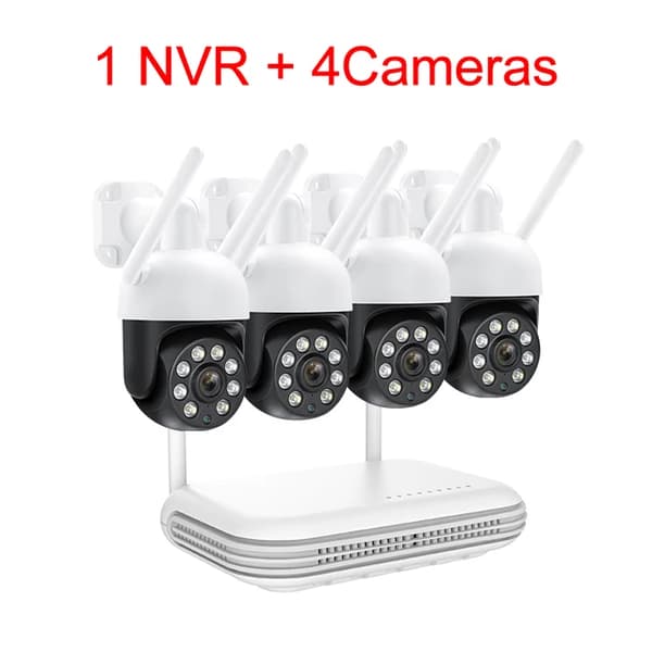 Trådløst kamera system, Humanoid Auto Tracking, To-vejs lyd, , None, 8CH NVR 4 Cameras