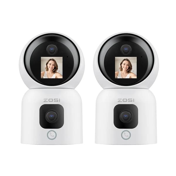 ZOSI Smart Baby Cam, 360° Pan-Tilt-funktionalitet, Dual 2K HD-visning,C528M6(2 Pack)