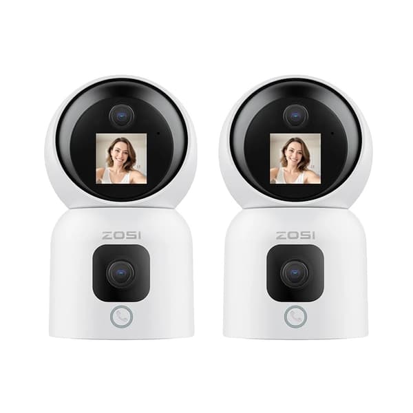 ZOSI Smart Baby Cam, 360° Pan-Tilt-funktionalitet, Dual 2K HD-visning,C528M6(2 Pack)