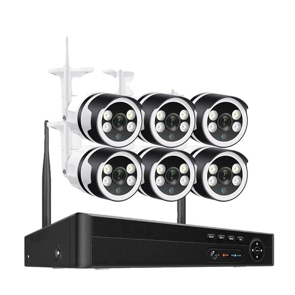 WiFi IP-kamerasystem, Tvåvägsljud, Människodetektering, , 1T, 8CH and 6pcs 5MP Cam