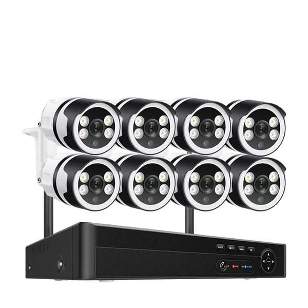 WiFi IP-kamerasystem, Tvåvägsljud, Människodetektering, , None, 8CH and 8pcs 5MP Cam