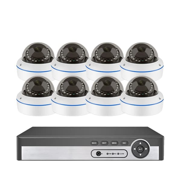 Sikkerhedskamera system, 5MP opløsning, hærværkssikker design,4T, 8CH NVR 8PCS KAMERAER