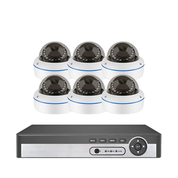 Sikkerhedskamera system, 5MP opløsning, hærværkssikker design,1T, 8CH NVR 6PCS KAMERAER