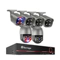 Miniatyrbillede 1 af 2: Udendørs PTZ POE kamera system, AI menneskelig detektion, to-vejs samtale, , 1T, 8CH 6 Cameras