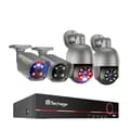 Miniatyrbild 1 av 2: Utomhus PTZ POE-kamerasystem, AI-människodetektering, Tvåvägskonversation, , 3T（户外运动）, 8CH 4 Cameras
