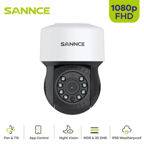 SANNCE Bulletkamera, 1080P HD-upplösning, 30m nattseende,CT1DZ01