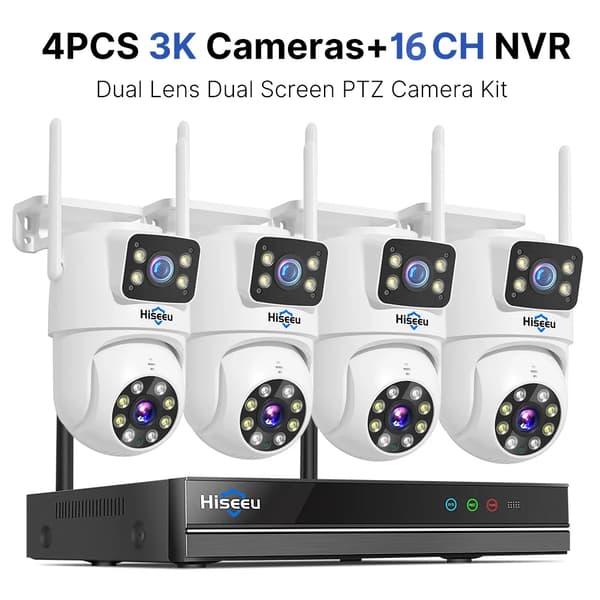 Langaton CCTV-valvontakitti, 16CH NVR, 6MP HD -resoluutio,16CH NVR 4 Kameraa, Ei mitään
