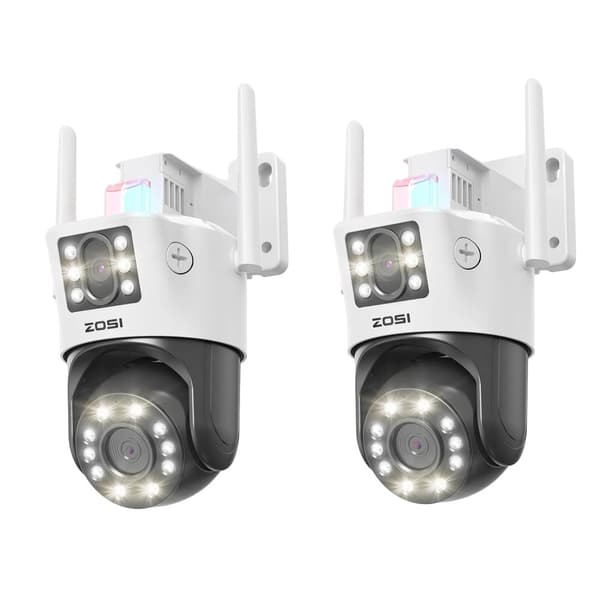 4K PTZ Sikkerhedskamera, 8X Optisk Zoom, Dobbelt-Linse Natvision,C298 Maks (2 PAKKE)