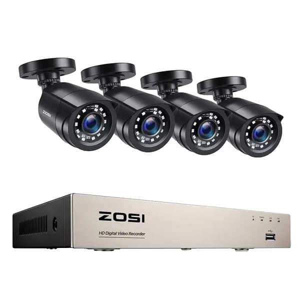 CCTV Videoovervågningssystem, 1080P opløsning, vandtæt nattevision, 2T, 4cams