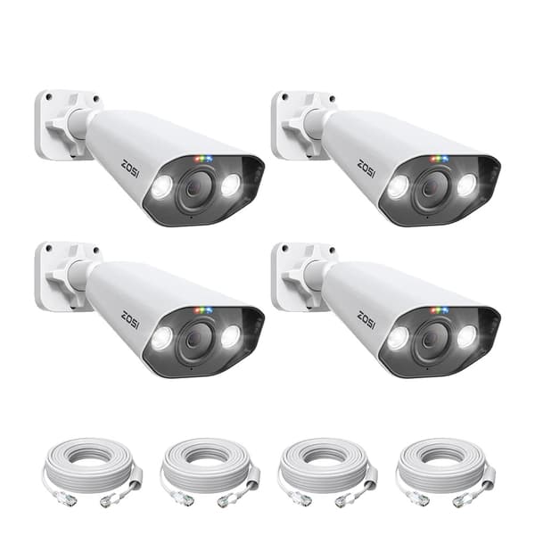 4K Poe Säkerhetskamera, 8MP Ultra HD, Nattvisionslägen,4 stycken 5MP-kameror