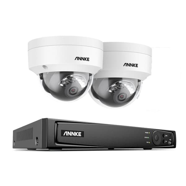 Sikkerhedssystem, 4K Ultra HD opløsning, vejrbestandige IP-kameraer, 2T, 2 stk kamera