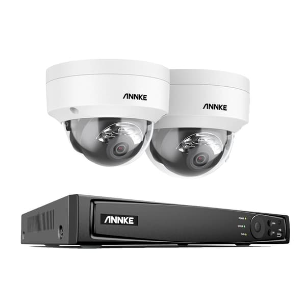 Sikkerhedssystem, 4K Ultra HD opløsning, vejrbestandige IP-kameraer, 2T, 2 stk kamera