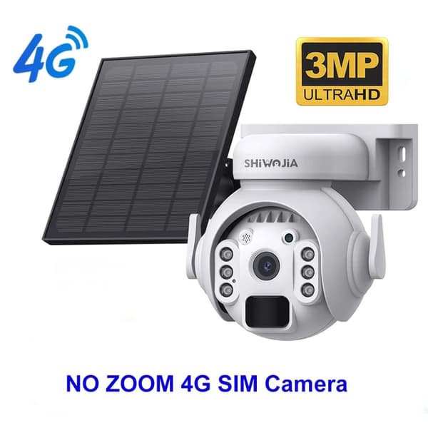 Solpanel Kamera, 4G Anslutning, Nattsyn, 3MP 4G KAMERA