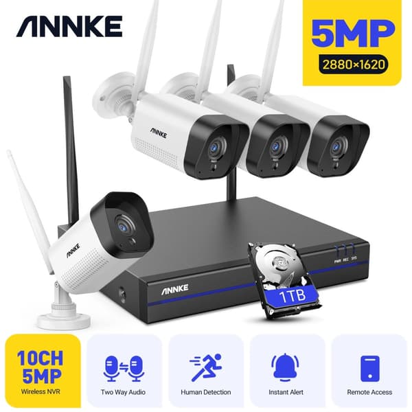 Udendørs Wifi Overvågningskamera, To-vejs lyd, Natvision, 1TB