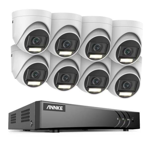 16CH Sikkerhedskamera System, 5MP Høj Opløsning, Avanceret Bevægelsesdetektion,16CH 8PCS Sæt, 1T