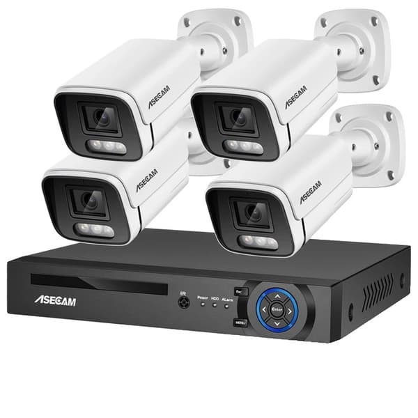 Sikkerhedskamera system, 4K opløsning, AI farve natvision, , None, 4CH NVR and 4 Camera