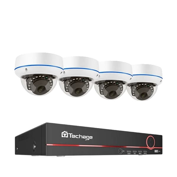 POE NVR CCTV-system, 5MP indendørs dome audio IP-kamera, fjernvideo sikkerhed., , 3T, 8CH NVR and 4 Camera