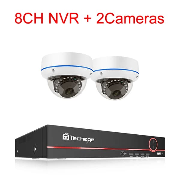 POE NVR CCTV-system, 5MP indendørs dome audio IP-kamera, fjernvideo sikkerhed., , None, 8CH NVR and 2 Camera