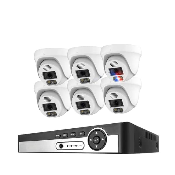 Sikkerhedskamera system, 4K opløsning, AI ansigtsgenkendelse,8CH NVR 6 KAMERA 5MP, 4T