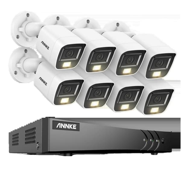 Sikkerhedskamerasystem, 5MP højopløsningskvalitet, 8CH DVR med nattevision,8CH DVR 8Pcs Kits-a, Ingen