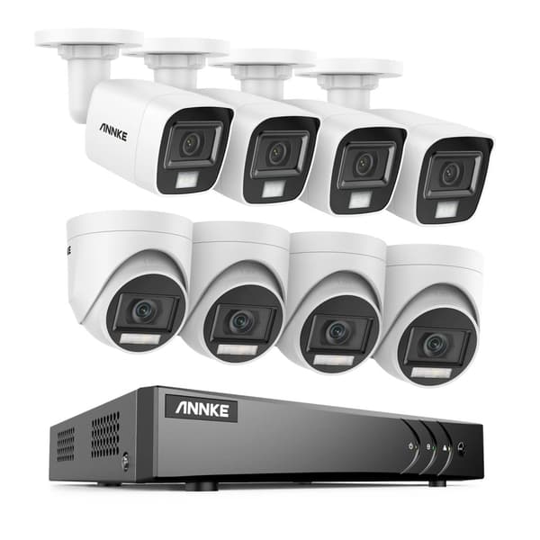 Säkerhetskamerasystem, 5MP högupplöst, 8CH DVR med nattseende,8CH DVR 8Pcs Kit-c, Ingen