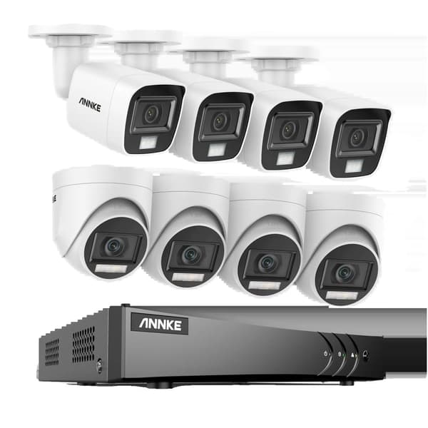 Säkerhetskamerasystem, 5MP högupplöst, 8CH DVR med nattseende,8CH DVR 8Pcs Kit-c, Ingen