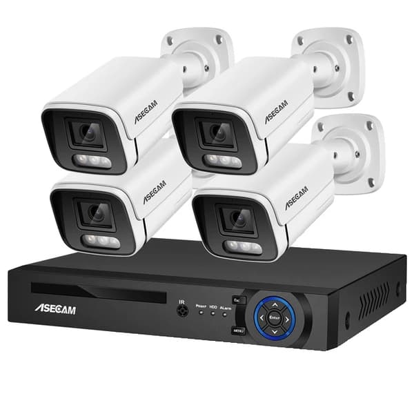 Sikkerhedskamera system, 4K opløsning, AI farve natvision, , None, 4CH NVR and 4 Camera