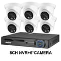 Miniatyrbillede 2 af 2: Sikkerhedskamera system, 8MP 4K opløsning, AI farve natvision, , None, 8CH NVR and 6 Camera