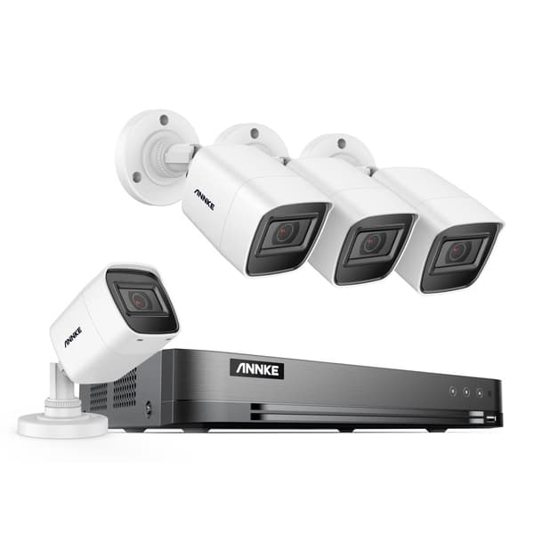 4K säkerhetskamerasystem, 30m IR-nattseende, IP67 vattentålig,4CH NVR 4st Kamera, 4T