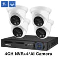 Miniatyrbillede 2 af 2: 8MP Sikkerhedskamerasystem, AI Bevægelsesdetektion, IP66 Vandtæt, Fjernadgang,4CH NVR 4 AI Kamera, ToT