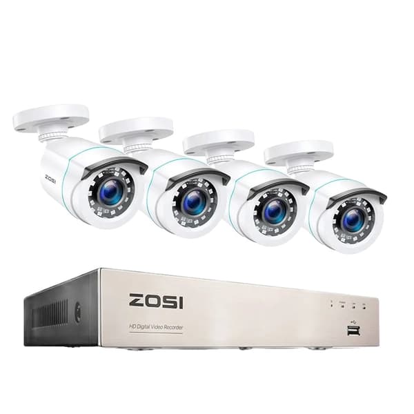 Hemskyddssystem, 2MP upplösning, nattvisions teknologi, , 8CH DVR with 4 Cams, None