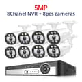 Miniatyrbild 2 av 2: 8CH NVR Säkerhetskamerasystem, 4K-upplösning, AI Mänsklig Detektion,8CH NVR 8ST KAMERA 5MP, 1T