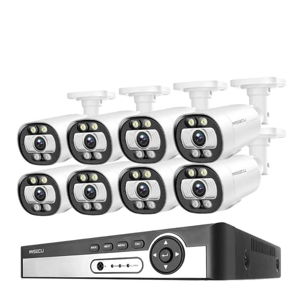 8CH NVR Sikkerhedskamera System, 4K Opløsning, AI Menneske Detektion,Ingen, 8CH NVR 8PCS KAMERA 5MP