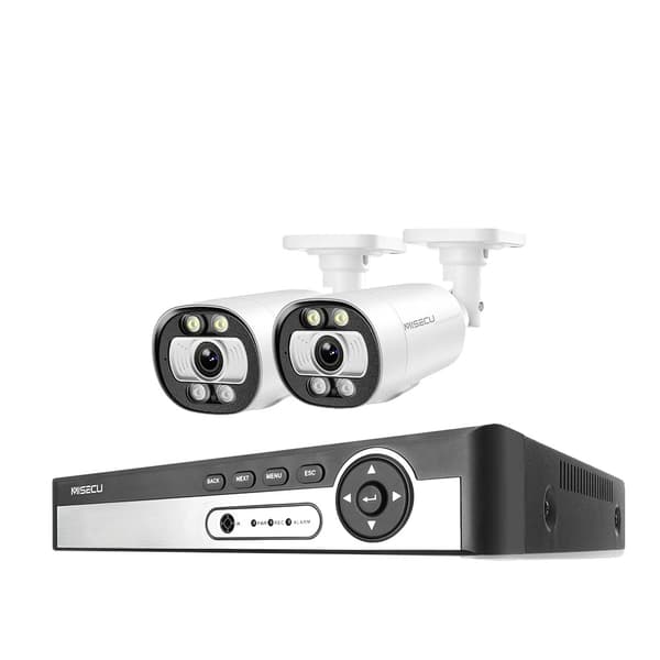 Sikkerhedskamera system, AI ansigtsdetektion, farve natvision,3T (udendørs sport), 8CH NVR 2STK KAMERA 5MP