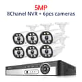 Miniatyrbild 2 av 2: Säkerhetskamerasystem, AI-ansiktsigenkänning, färgnattsyn,8CH NVR 6ST KAMERA 5MP, Ingen