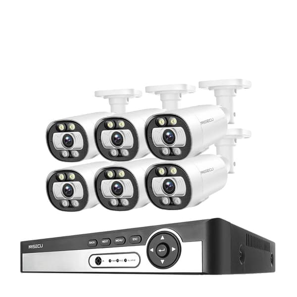 Säkerhetskamerasystem, AI-ansiktsigenkänning, färgnattsyn,8CH NVR 6ST KAMERA 5MP, Ingen